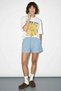 Women's Crew Neck Cotton Banana Print Oversize White T-Shirt - 5