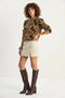 Women's Patterned Crew Neck Ribbed Knitwear Biscuit Sweater - 2