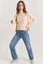 Women's Halter Neck Cream Cardigan with Internal Blouse Detail - 6