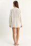 Women's V-Neck Lace Detailed Knitwear Ecru Sweater - 7