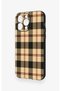 iPhone 14 Pro Max Compatible Cream Plaid Pattern Silicone Case - 4