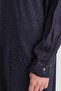 Jacquard Ruffle Collar Tunic Navy Blue - 7