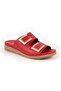 Women's Slippers Daily Genuine Leather Double Strap Square Metal Buckle Flat Sole 26Y-1695