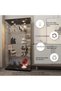 Beauty4U Black Glass Display Cabinet with LED&Mirror, 4-Shelf Curio Cabinet | Double-Door Showcase with Mirror and LED for Collectibles, Figures, Books, and Decor Display; Includes Anti-tip Hardware - 6