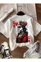 Unisex Kupa Kızı Printed Oversize Crew Neck T-Shirt - 3