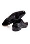 Black Color Lace-Up Genuine Leather Leather Sole Men's Shoes - 2