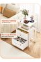 Nightstand with 2 Fabric Drawers, Simple Bedside Table, Space-Saving End Coffee Table, Side Table with Storage for Bedroom, Living Room, White - 3