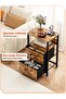 3-Tier Nightstand Side Table with 2 Fabric Drawers Home Bedside Table End Coffee Table for Bedroom 45*30*73cm Brown - 4