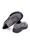 Gray Color Laceless Genuine Suede Leather Men's Shoes - 2
