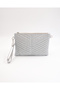 Women's Silver Embossed Portfolio & Clutch Bag - 5