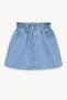 Girl's Tulip Appliqué Knitwear Cardigan and Denim Skirt Set Blue - 2