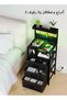 Night Stand with LED Lights, Bedroom Nightstands with Power Outlet and Type C Port, Bed End Tables with 3 Fabric Drawers, Matching Bedside Tables with Hooks and Shelves, Black - 7