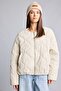 Water Repellent Quilted Stitched Zippered Balloon Fit Coat H1547Ax26Au - 3