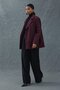Burgundy striped oversize jacket - 3