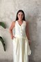 Yellow Side Belted Dress with Button Detail - 3
