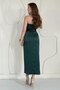 Emerald Strapless Satin Dress - 4