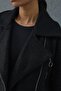 Black Eyelet Cashmere Coat - 2