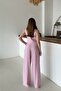 Pink Asymmetrical Vest and Trousers Set - 5