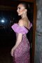 Powder Pink Sequined Sleeveless Dress - 4