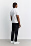 Men's Navy Blue Polo Collar Zippered Easy-Ironing Anti-Wrinkle Short Sleeve Regular Fit Sweater A62Y5007 - 5