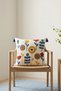 Modern Garden Colorful Flower Motif Punch Embroidered Tasseled Cotton Throw Pillow Cover 42X42 cm - 3