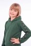 Girl's Hooded Sweatshirt with Kangaroo Pocket and Stripe Detail - 3