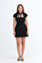 Tie-Neck Mini Dress E02792 - 4