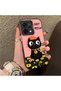 Oppo Reno 14 5g Compatible Silicone Edge Hard Back Case Couple Phone Case Cat Pattern - 3