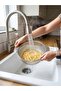 3-Piece Stainless Steel Strainer Set 18,5-23-26 cm - Metal Pasta, Rice, and Vegetable Washing Strainer with Handle - 7