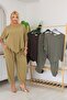 Plus Size Tencel Modal Fabric Set with Cape Blouse - 2