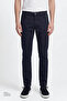 Men's Navy Blue Cotton Slim Fit Slim-Fit 5-Pocket Stretch Casual Trousers - 2