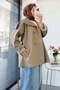 Premium Belted Trench Coat with Windbreaker Detail on the Back - Khaki - 7