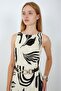 Firça Desen Viscosa Fabric Zero Sleeve Dress - 4