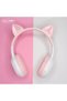 K10 Kids Christmas Birthday Cat Ears Bluetooth Foldable LED Light Up Headphones with Microphone with Micro SD Card Slot Pink - 6