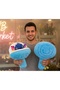 Blue Floral Plush Bouquet 40cm Large Size Hairy