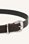 Women's Rectangular Buckle Faux Leather Daily Belt H5022Axns - 2