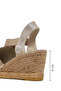 Women's Beige Shiny Wedge Heeled Espadrille 26Sfd20676F - 4