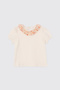 Baby Girl Frilly Collar Ecru T-Shirt