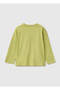 Boy's Pistachio Green Front Printed Long Sleeve T-Shirt - 2
