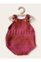 Baby Hand-Knitted Jumpsuit Photo Shoot Outfit 6 Months Dark Pink Orange