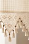 Rose Sprinkled with Rose Embroidery and Cross Stitch, Authentic Lace Detailed Cotton Decorative Curtain - 6