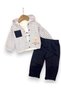 Baby Boy Seasonal Striped Cardigan, 3 Piece 100% Cotton 3-6-9-12-18 Months 3-Piece Top and Bottom Set