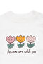 Baby Girl White Orange Tulip Rainbow Patterned Cardigan 3-Piece Set - 6
