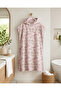 Printed Towel Poncho, 80x100 Oversized Beach, Pool, and Post-Shower Towel—Pink Wave Pattern—has a defect - 4