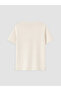 Beige Crew Neck 100% Cotton Women's T-Shirt - 6