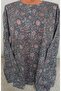 Er Clothing Paper Print Combed Cotton Blouse Long-Sleeve 3 Buttons Bicycle Collar - 4
