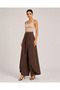 Women's Belted Double-Breasted Look Modal Fabric Wide-Leg Sweatpants - 5