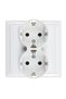 Hoff Soft double schuko socket, recessed, protective contact, 16A, white