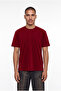 Men's Basic Relaxed Thin Cotton T-Shirt Burgundy - 3