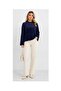 Women's Soft Textured Fuzzy Knitwear Sweater Half Turtleneck Long Sleeve Loose Model - 3